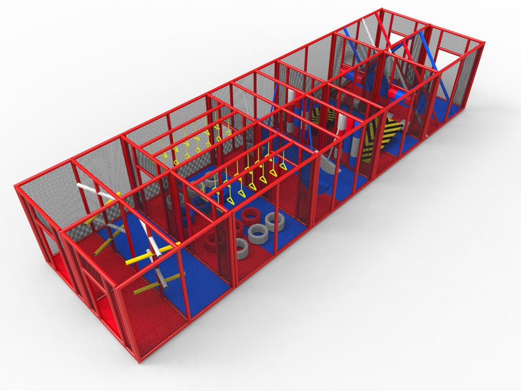 Outdoor Playground double Obstacle Ninja Course