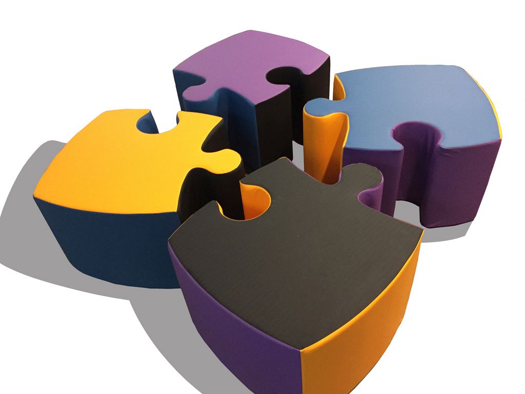Set Of 4 Puzzle Poufs  Mino - Maxi